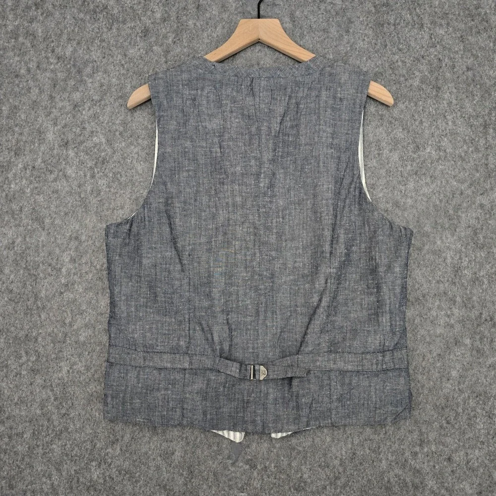 Scotch & Soda Vest Mens 50L Blue Indigo Denim Belted Cotton Casual Suit Blauw